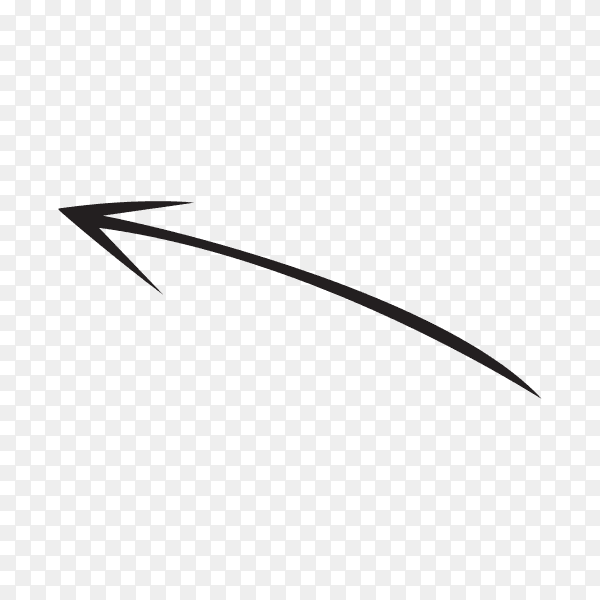 Doodle arrow. handwriting scribble sketch line arrowhead on transparent background PNG