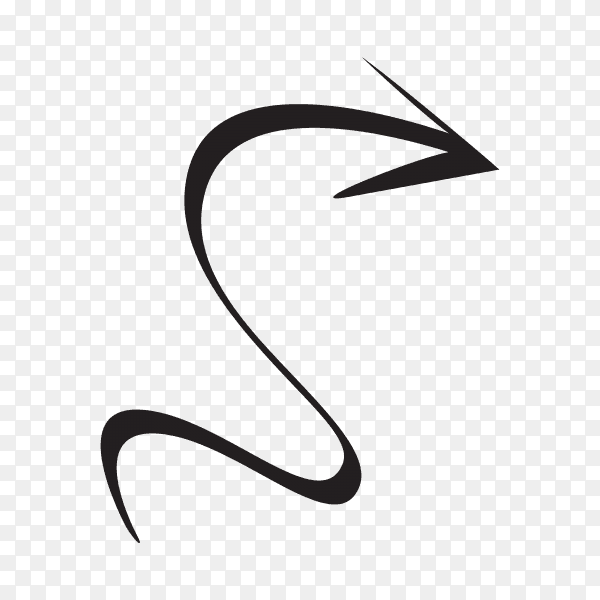 Doodle arrow. handwriting scribble sketch line arrowhead on transparent PNG