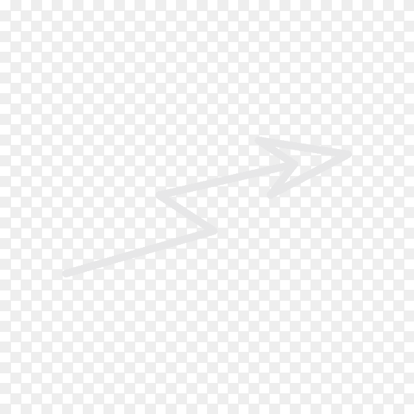 Hand drawn arrow. Doodle arrow isolated on transparent PNG