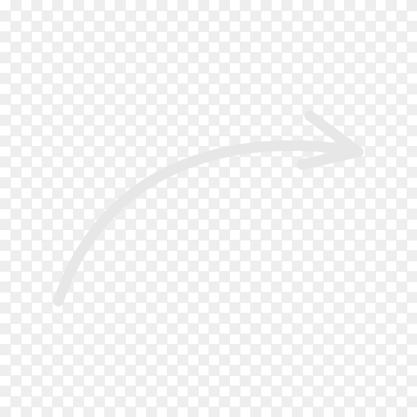 Hand drawn arrow. Doodle arrow on transparent background PNG