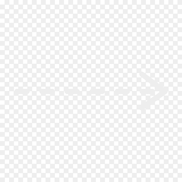 Hand drawn arrow. Doodle arrow on transparent PNG