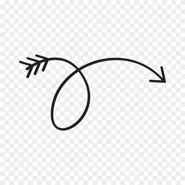 Hand drawn arrow icon . doodle arrow illustration Clipart PNG