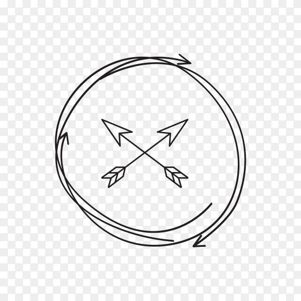 Hand drawn arrow icon . doodle arrow on transparent background PNG