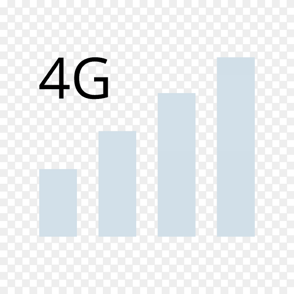 4G internet vector icons. Wireless signal technology on transparent background PNG