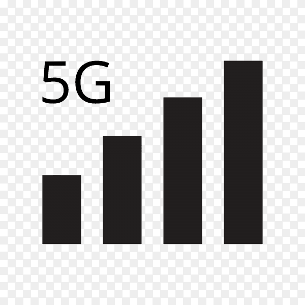 5G internet vector icons. Wireless signal technology on transparent background PNG