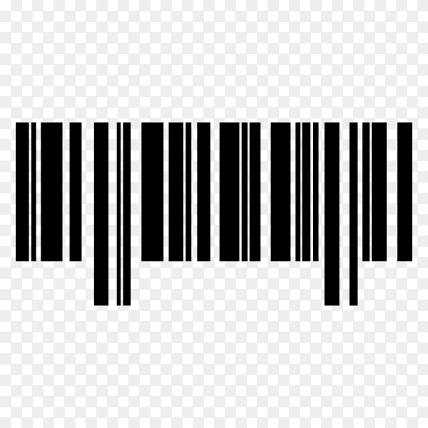 Bar code icon realistic. flat barcode on transparent background PNG