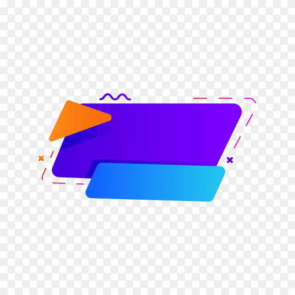 Colorful blank banner. abstract geometric shape on transparent background PNG