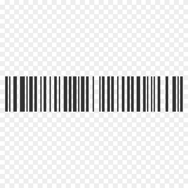 Realistic bar code icon. A modern simple flat barcode on transparent background PNG