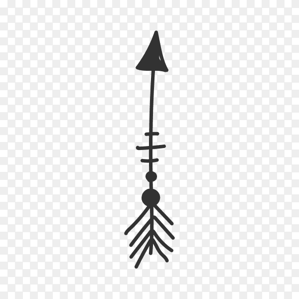 Arrow icon hand drawn . Arrow doodle isolated Clipart PNG