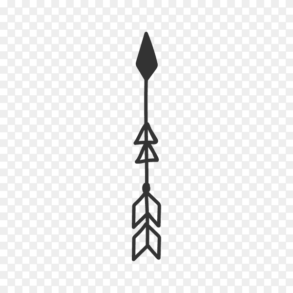 Arrow icon hand drawn . Arrow doodle isolated on transparent background PNG