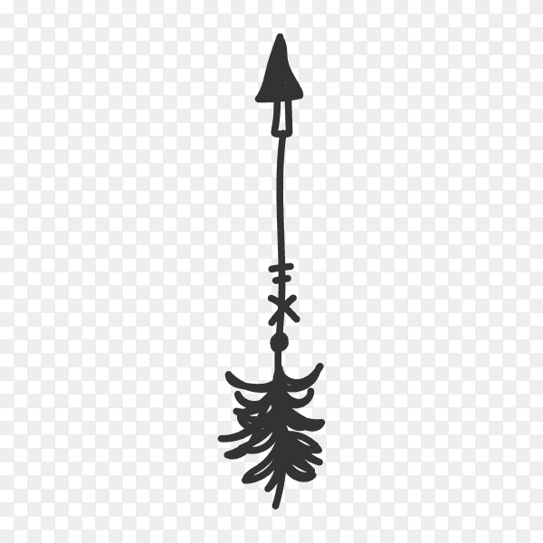 Hand drawn arrow icon . doodle arrow illustration Clipart PNG