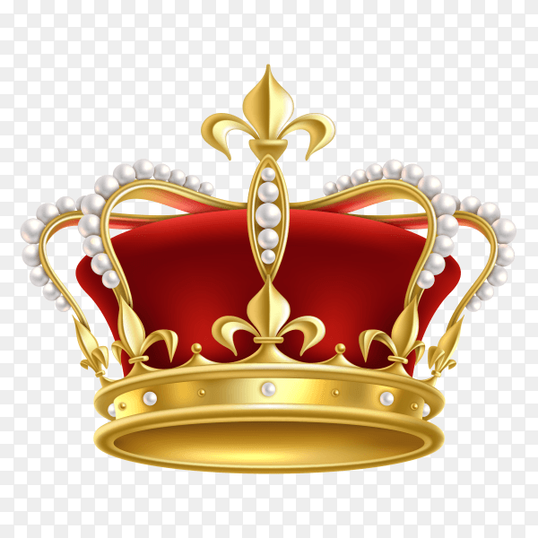 Realistic golden crown. king, prince and queen gold crown and diadem royal heraldic decoration on transparent background PNG