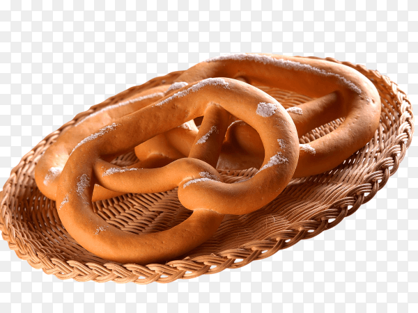 Pretzel isolated. fresh baked bread on transparent background PNG