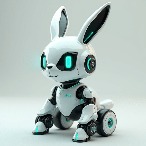 Futuristic Rabbit Robot PNG Image with Transparent Background
