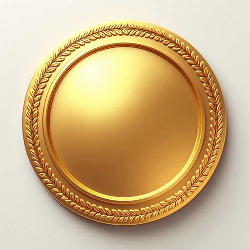 Gold Medal PNG with Transparent Background