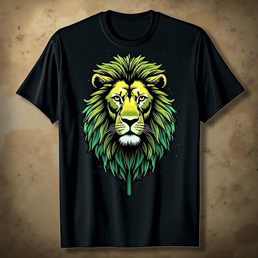 Stylish Lion Graphic T-shirt PNG Image with Transparent Background