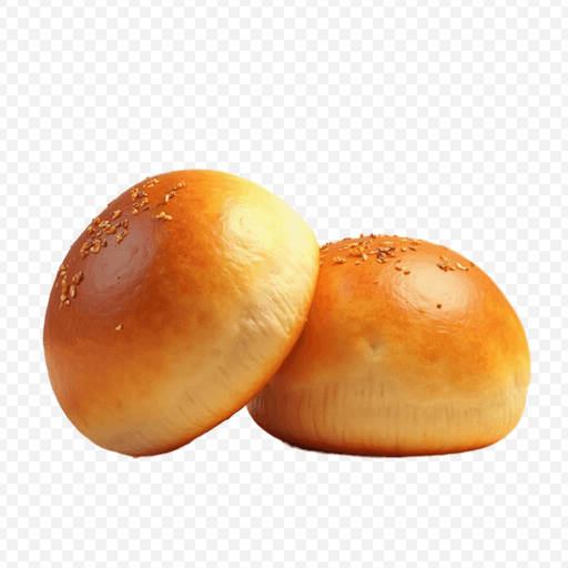 Two Freshly Baked Dinner Rolls PNG Image