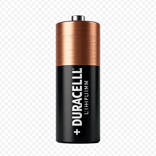 Duracell Lithium Battery PNG Image with Transparent Background