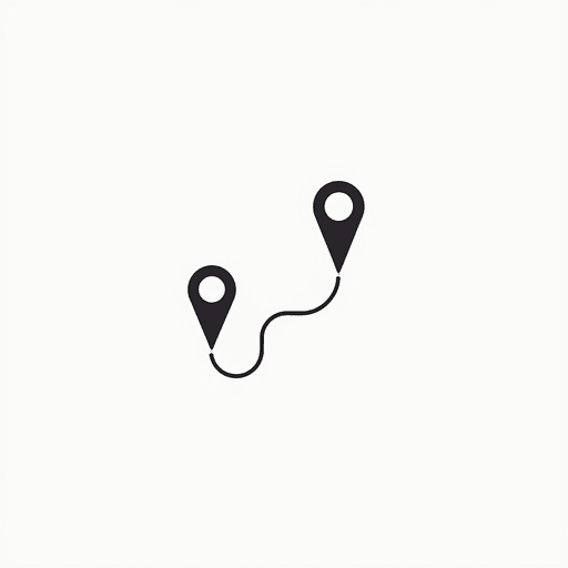 Two Location Pins on a White Background PNG Image