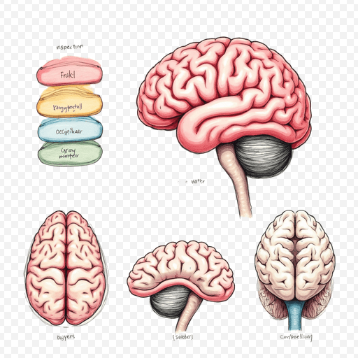 Brain Anatomy Illustration - Detailed PNG Image