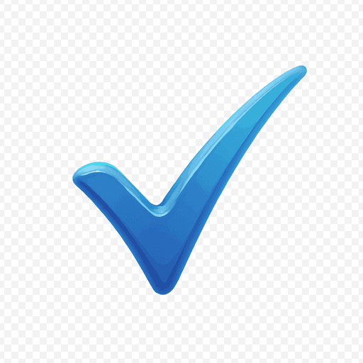 Blue Checkmark PNG Image with Transparent Background