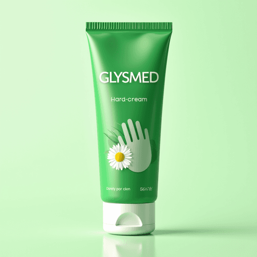 Glymed Plus Hand Cream Tube PNG Image on Green Background
