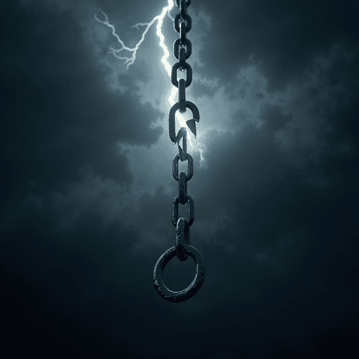Imposing Chain Hanging in a Stormy Sky - Transparent PNG