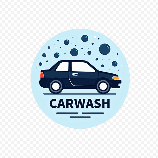 Car Wash PNG Image with Blue Background