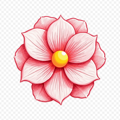 Beautiful Pink Flower PNG with Transparent Background