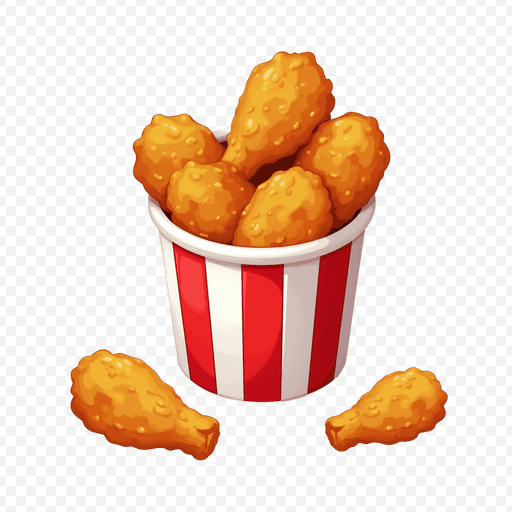 Delicious Fried Chicken PNG Image with Bucket