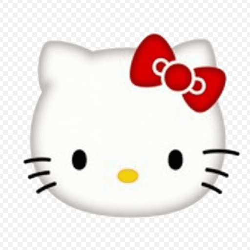 Hello Kitty PNG Image with Red Bow and Transparent Background