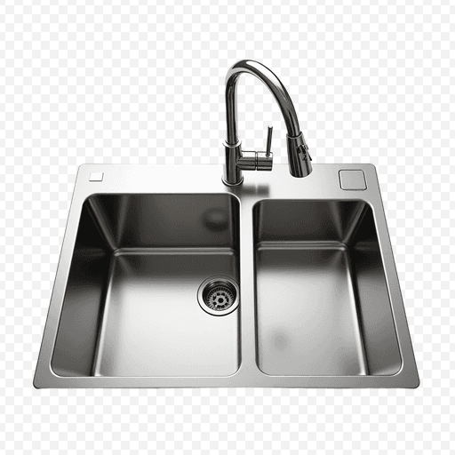Stainless Steel Double Sink PNG Image