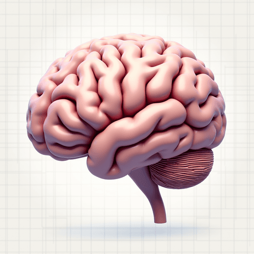 3D Brain PNG Image on Transparent Background