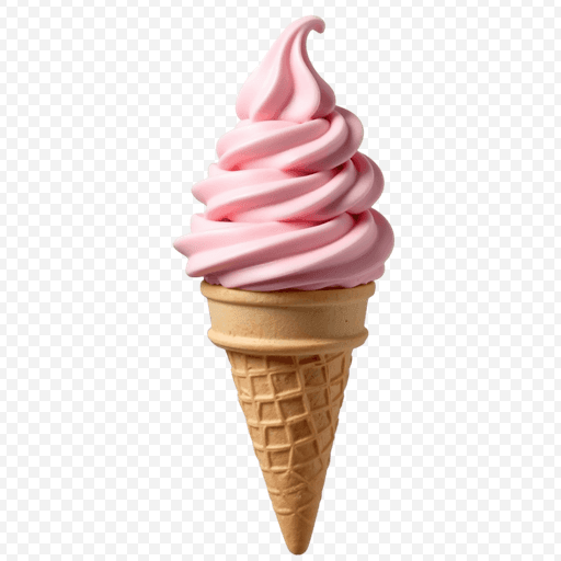 Delicious Pink Ice Cream Cone PNG Image with Transparent Background