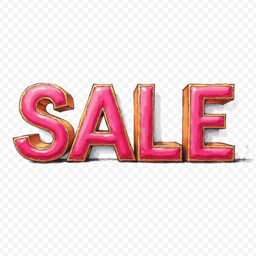 Sale Sign in Bright Pink Transparent PNG Image