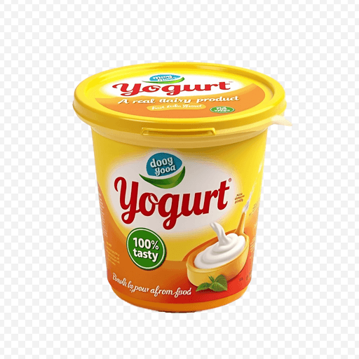 Yogurt in a Yellow Container - Transparent PNG for Food Lovers