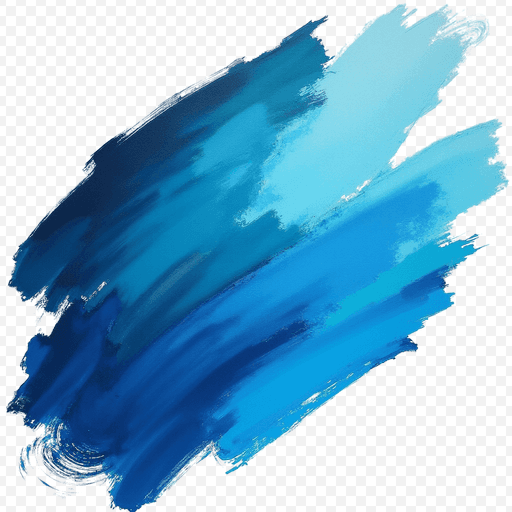 Blue Abstract Brush Stroke PNG Image with Transparent Background
