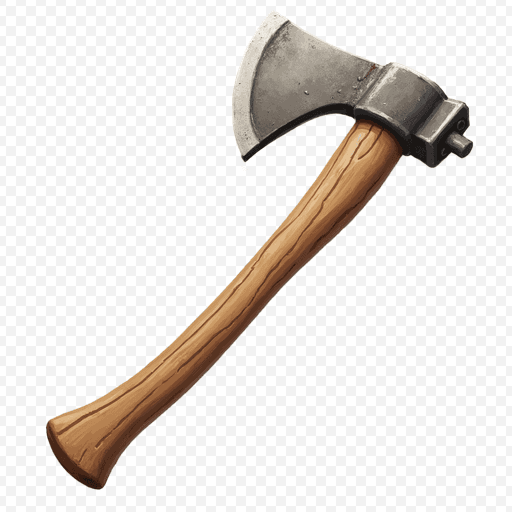 Wooden Hand Axe PNG with Transparent Background