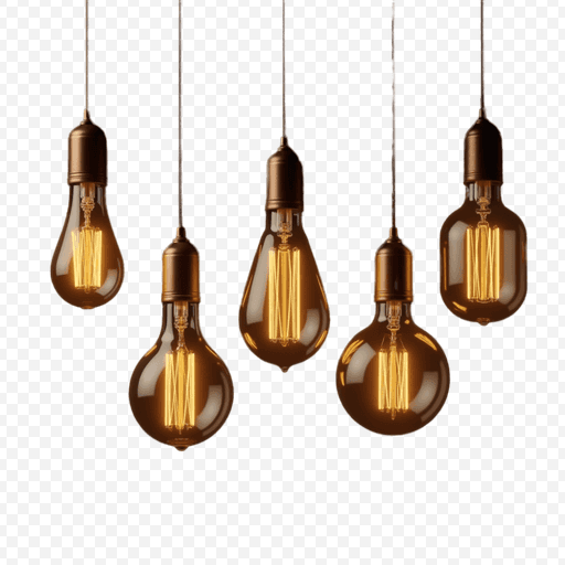 Hanging Light Bulbs PNG Image with Transparent Background
