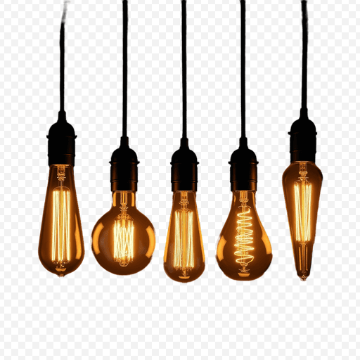 Modern Vintage Light Bulbs PNG Image with Transparent Background