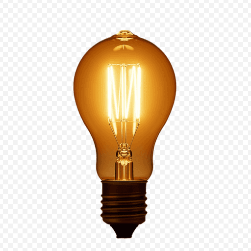 Vintage LED Light Bulb PNG Image with Transparent Background
