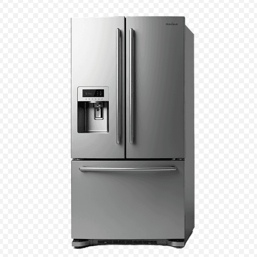 Modern French Door Refrigerator PNG Image