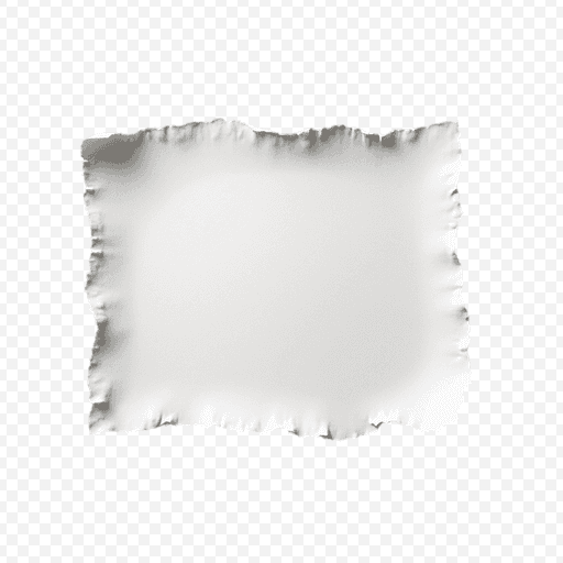 Blank White Frame PNG with Torn Edges