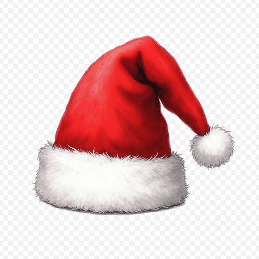 Red Santa Hat PNG Image with Transparent Background