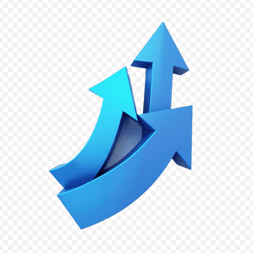 Blue Arrow Graphics PNG Image for Growth and Progress