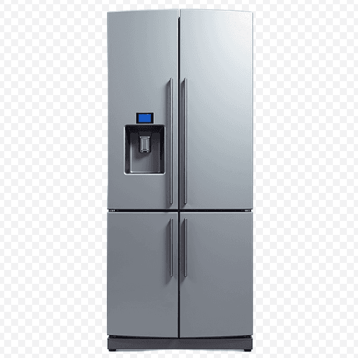 Stainless Steel French Door Refrigerator PNG Image