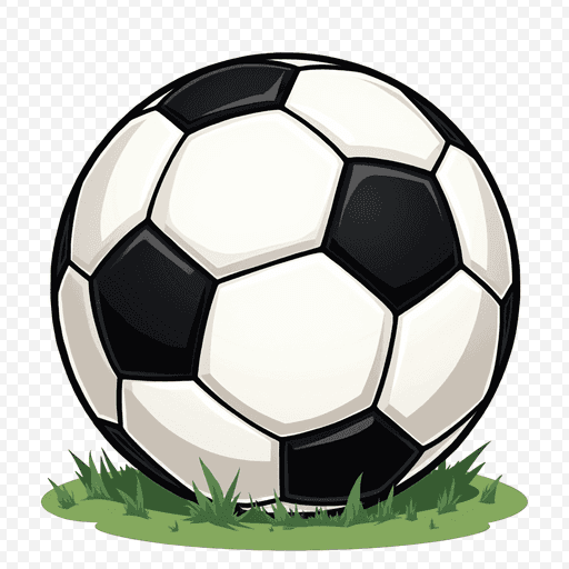 Soccer Ball PNG Image with Grass Background