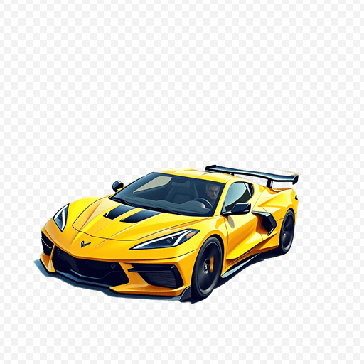 Yellow Sports Car PNG Image with Transparent Background