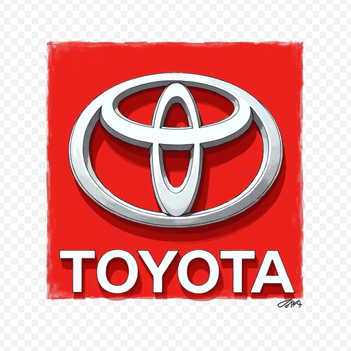 Toyota Logo Transparent PNG with Red Background