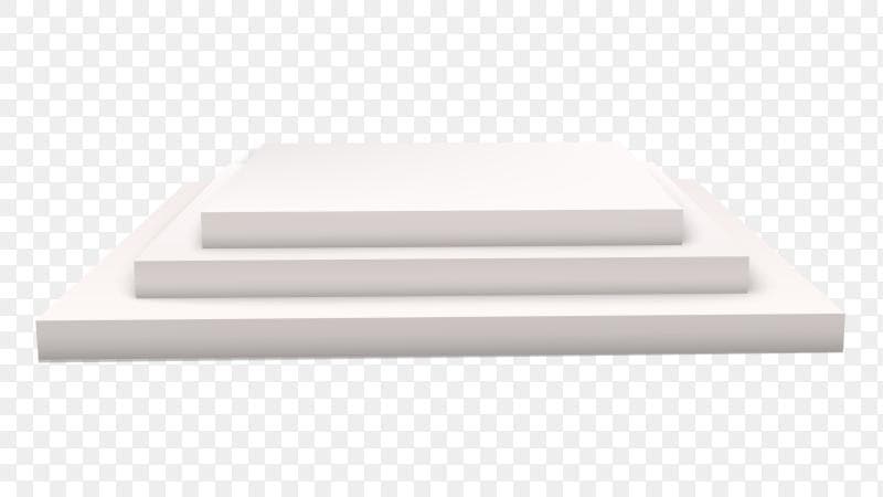 Winner podium - white 3d round and square three stepped pedestals PNG